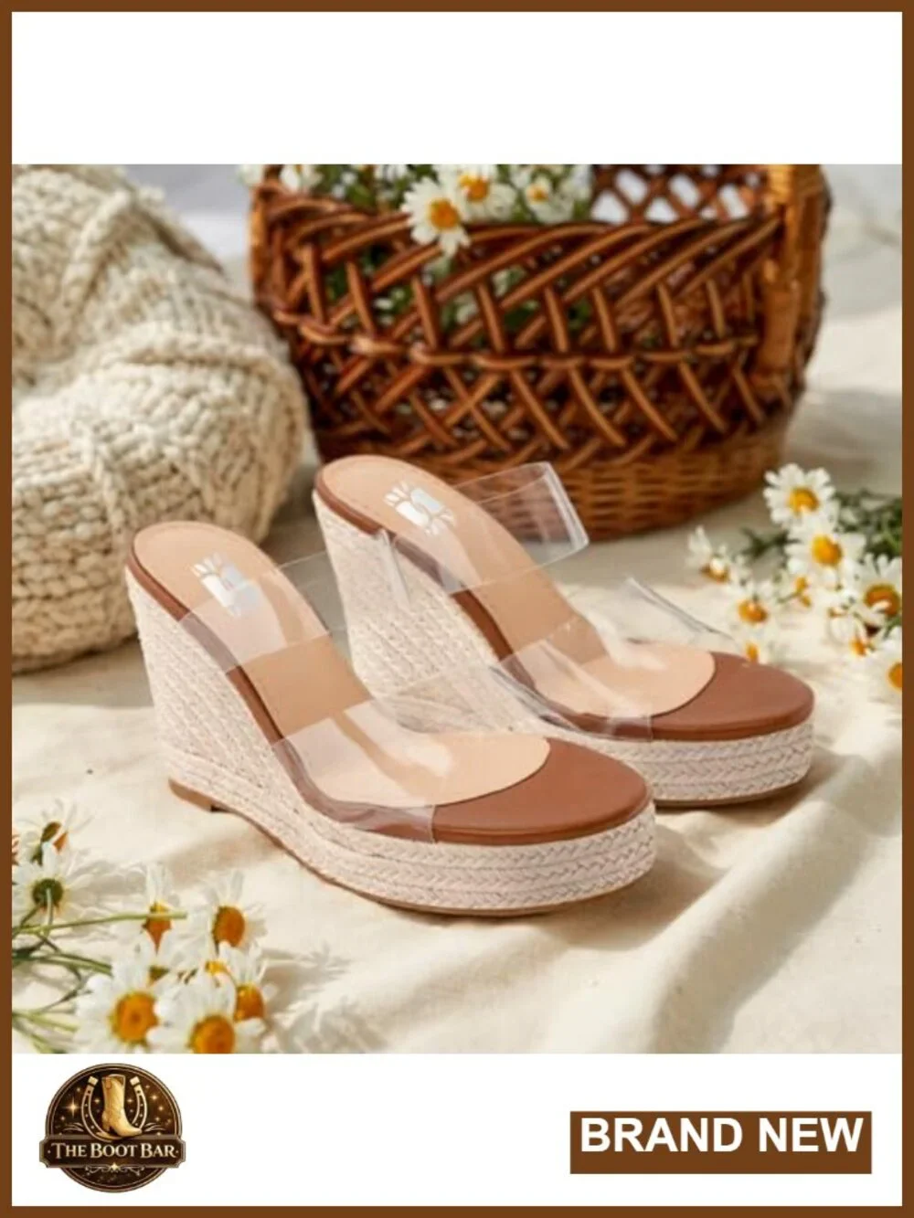 Espadrille Wedge Sandals, Open Toe Platform Slides, High Wedge Heel for